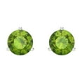 thumbnail image 3 of Clara Pucci 2Ct Natural Peridot Round Cut VVS1 Screw Back Stud 18k Solid hypoallergenic Gold Designer Earrings For August, 3 of 7