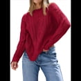 thumbnail image 2 of Suéteres de Cuello Redondo de Punto Extragrandes para Mujer Rojo XXL, 2 of 9