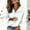 White, variant on Olyvenn Women's Satin Blouses Peter Pan Collar with Frill Trim Button Down Long Sleeve Blouse Spring Silk Shirts Top Dark Blue XL