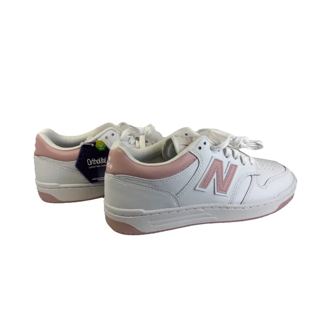 New Balance BB480LOP Sports Shoes White/Pink Unisex Men 6.5/Women 8 Width D -NEW