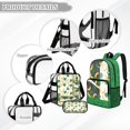 thumbnail image 3 of DISNIMO Monstera Banana Print 3PCS Clear Backpack for Kids Girls, Heavy Duty Transparent Bookbag with Lunch Box & Pencil Case, 17 Inch See Through Clear Backpack for Students, 3 of 5