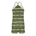 thumbnail image 6 of pstuiky Pajama Shorts Set for Women Summer Striped Print Cami Lounge Sets Leisure Loose Fit Crew Neck Sleeveless Pajama Sets with Shorts Loungewear for Teens Green M, 6 of 9