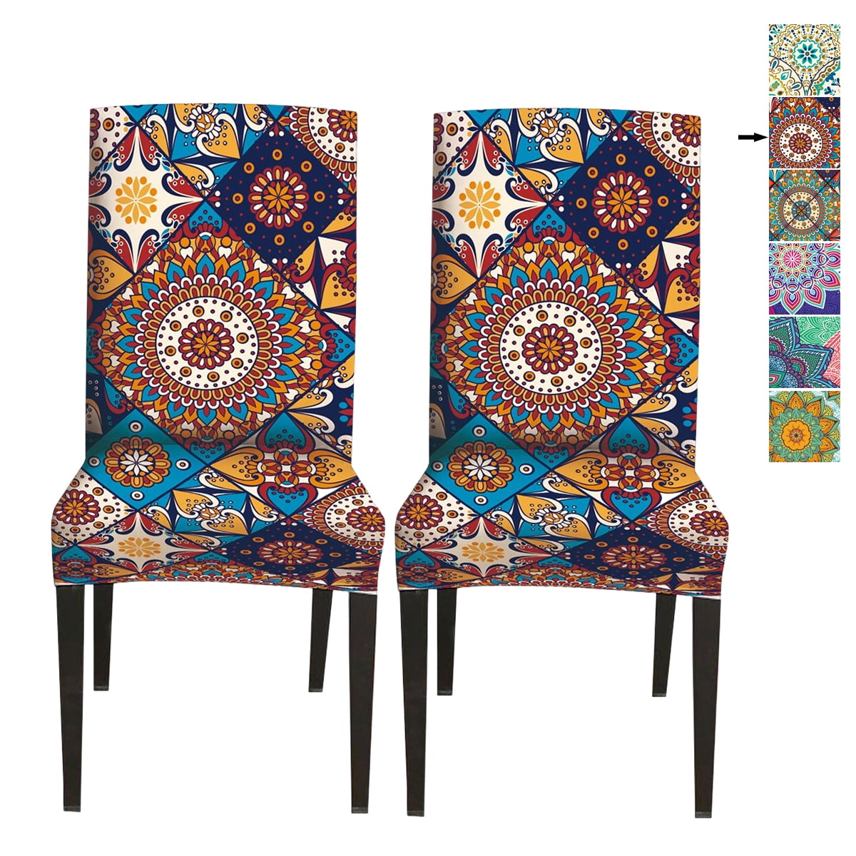 KBOOK Stretch Dining Chair Covers Bohemian Chair Covers for Dining Room