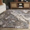 thumbnail image 2 of SAFAVIEH Horizon Konstantinos Abstract Shag Area Rug, Taupe/Blue, 5'3" x 7'7", 2 of 11