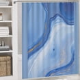 thumbnail image 5 of Blue Marble Gold Vein Art-4 Shower Curtain Sets Non-Slip Rugs Bath Mat Toilet Cover U Shaped Mat 4 Pcs, 5 of 8