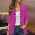thumbnail image 2 of Arlun Womens Lace Knit Cardigans 2025 Fashion Lightweight 3/4 Sleeve Slim Fit Open Front Tops Coat Boho Solid Color Loose Comfy Long Sleeve Fall Lightweight Fashion Cardigan Jackets Hot Pink L, 2 of 6