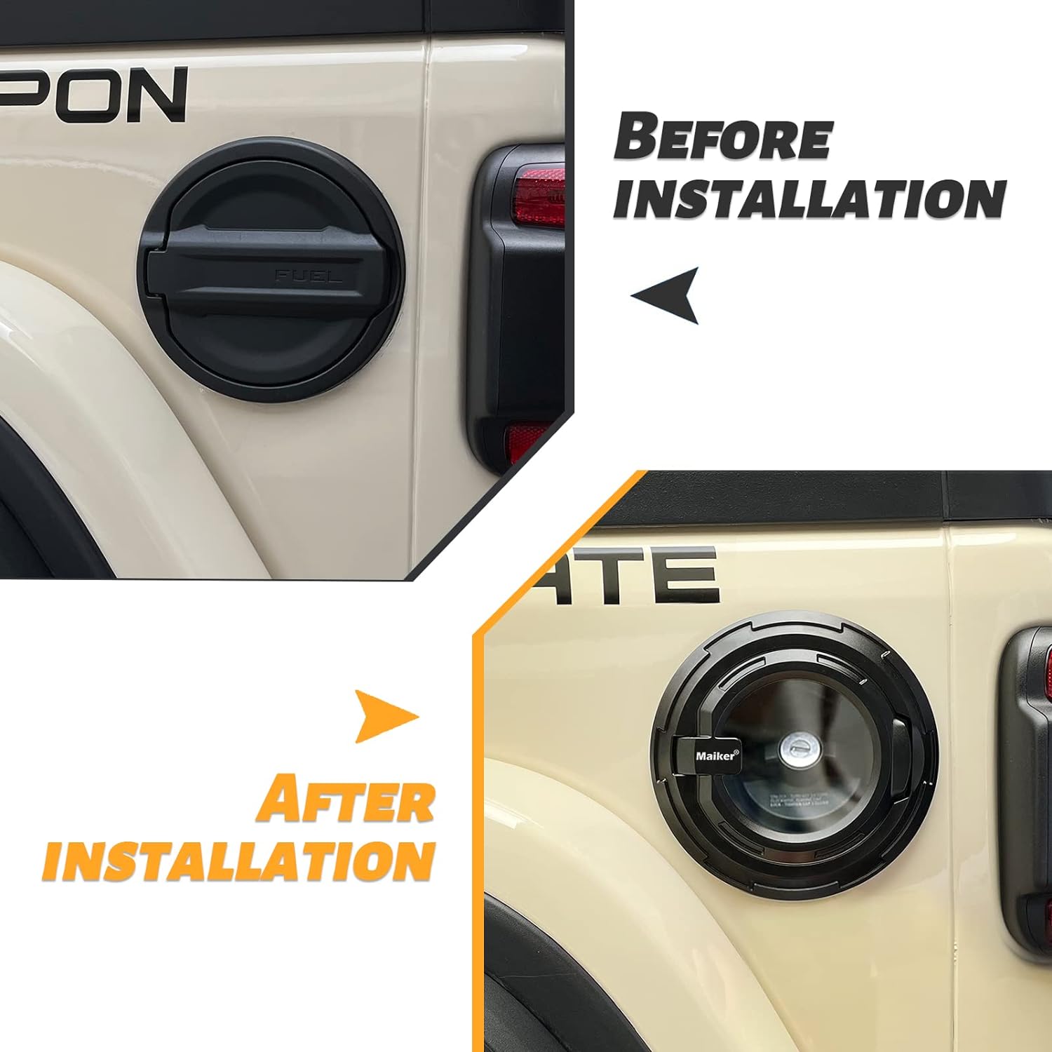 Transparent Gas Tank Cap Cover for 2018-2023 Jeep Wrangler JL 2 Door 4 Door Rubicon Sahara, Aluminum