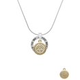 thumbnail image 2 of Delight Jewelry Goldtone Disc with Crystal Peace Sign Silver-tone You Mean the World to Me Ring Necklace, 18", 2 of 4