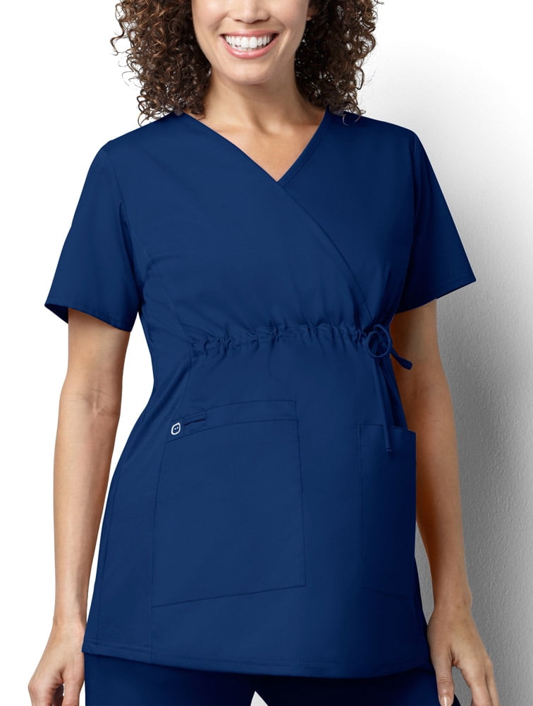 WonderWink WonderWink WonderWORK Maternity Mock Wrap Top Scrub Top
