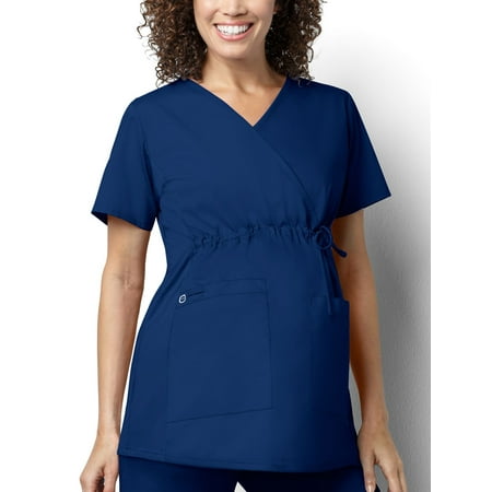 

WonderWink WonderWORK Maternity Mock Wrap Top Scrub Top