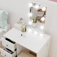 thumbnail image 4 of Ember Interiors Vanity Desk for Kids with Mirror, Lights, Chair, Rose Gold Crystal Ball Knobs, White, 4 of 4