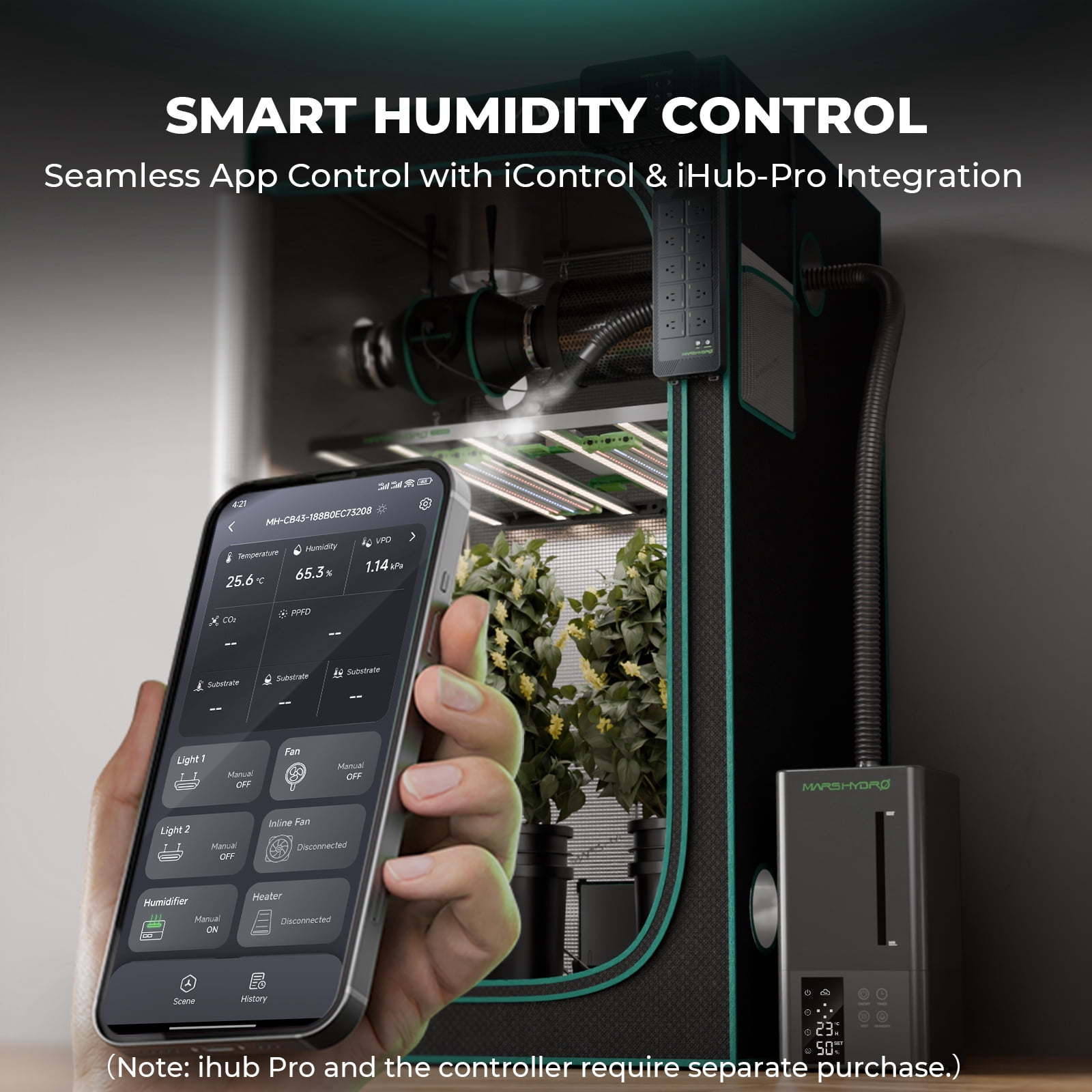 New Mars Hydro 6L Cool Mist Humidifier for Plants with RJ12 for Smart Control
