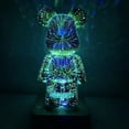 thumbnail image 3 of Fuegos artificiales 3D con forma de oso, luz colorida que cambia de color, luz nocturna de Internet para el hogar, adorno decorativo de escritorio con efecto tridimensional, 3 of 5