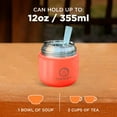 thumbnail image 3 of ENERGIFY Vacuum Insulated Thermos Food Container, Stainless Steel, 12oz, Fusion Coral, 3 of 9
