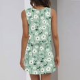 thumbnail image 6 of WTOBBY Summer Casual Women's Two Piece Set Floral Print Sleeveless Square Neck Cropped Top and High Waist Shorts Outfit with Pockets Stylish Bodysuit Wear ,Army Green L, 6 of 6