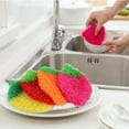 thumbnail image 4 of Yeetfub Scrub Brush with Handle Heavy Duty Cute Rags Dish Towels Polyester Silk Hand Crochet Dish Cloths Scouring Pads, 4 of 6