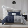 thumbnail image 5 of Virtu King Size comforter sets Bed in a Bag, 7pc Reversible Bedding Comforter Sets with Sheets, Navy, 5 of 9