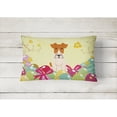 thumbnail image 2 of Carolines Treasures BB6101PW1216 Easter Eggs Wire Fox Terrier Canvas Fabric Decorative Pillow, 12H x16W, multicolor, 2 of 3