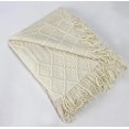 thumbnail image 5 of Fennco Styles Irregular Rhombus Diamond Knit Fringe Throw Blanket 50" W x 60" L – Ivory Geometric Woven Blanket for Couch, Bedroom and Living Room Décor, 5 of 6