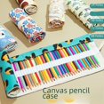 thumbnail image 1 of Cortina de lona con 72 agujeros para lápices, gran capacidad, bonito dibujo de gato, para hombres y mujeres, bolsa para lápices, lona, bocetos, pintura con plomo, bolsa de papelería, 1 of 4