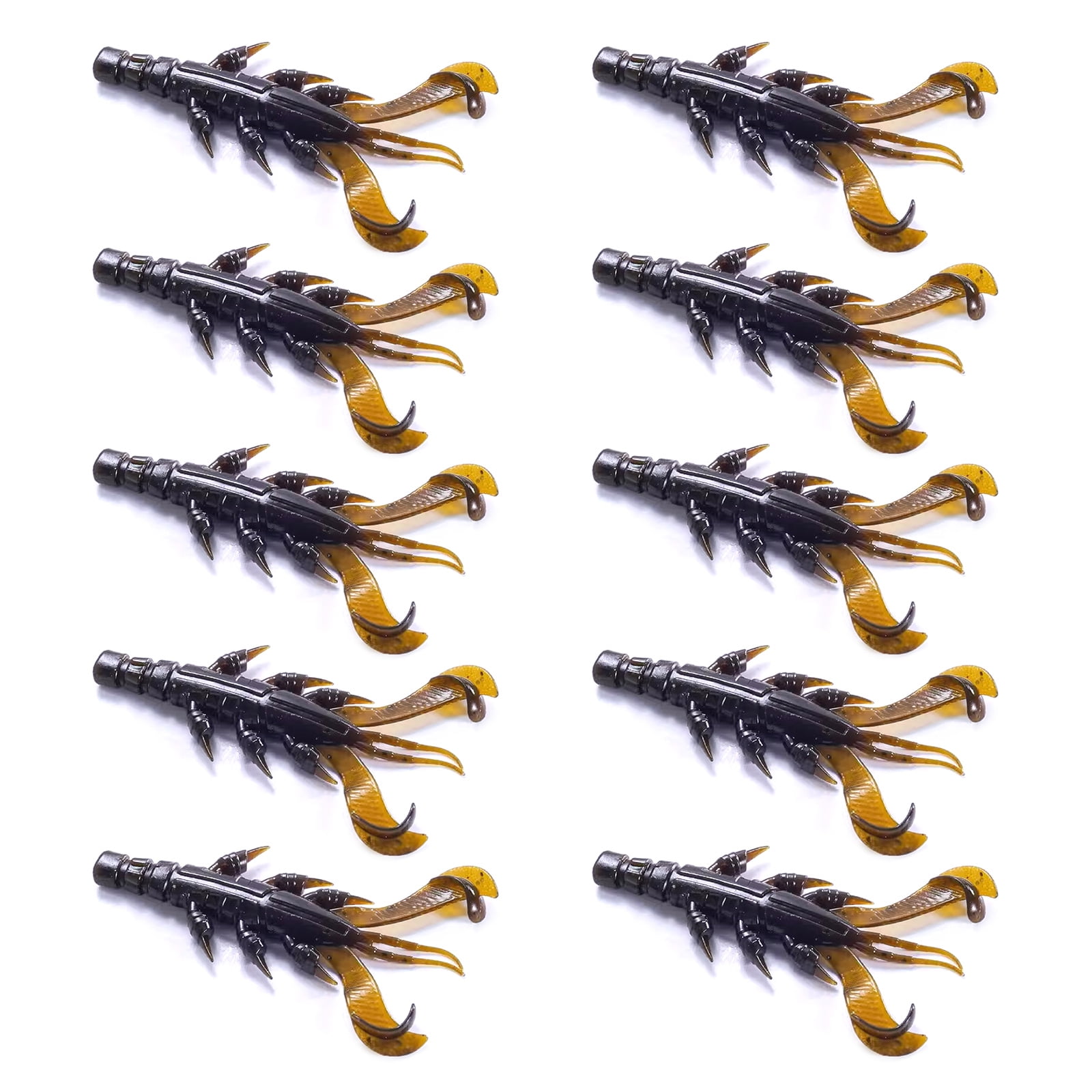 10Pcs Crawfishes Lures Lobster Shrimp Swimbaits for Freshwater Saltwater Fishing Lures Soft PVC Fishing Craw Baits Set