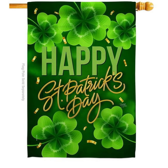 Breeze Decor H120043-BO St. Patty Cover Springtime Double-Sided Garden Decorative House Flag, Multi Color