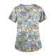 thumbnail image 4 of Blusa médica con cuello en V, cómoda y con estampado de animales lindos, ropa de trabajo multiusos para enfermeras SG, 4 of 9