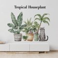 thumbnail image 2 of Adhesivos de pared de PVC con dibujos animados de gatos y plantas tropicales, 2 of 4