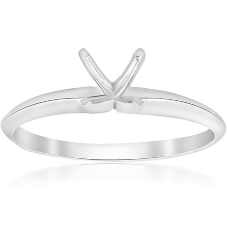 Pompeii Engagement Ring Setting Four Prong Solitaire14K White Gold (,)