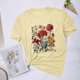 thumbnail image 1 of Fiudx Ofertas Flash Del Día Blusas con Estampado de Flores para Mujer Top de Manga Corta con Cuello Redondo, 1 of 4