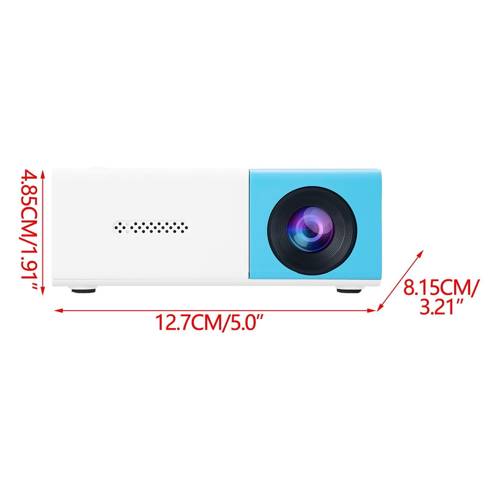 Mini Portable LED Projector - Automatic HD Projection, Suitable for Indoor & Outdoor Movie Nights, US Plug, Compact & Easy to Carry, Ideal for Home Theater & Travel Entertainment, 5*3*2in, Blue