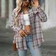 thumbnail image 4 of Towmus Womens Plus Size Flannel Shirts Plaid Shirts Long Sleeves Casual Button Down Collared Unisex Tops with Pockets, 4 of 8