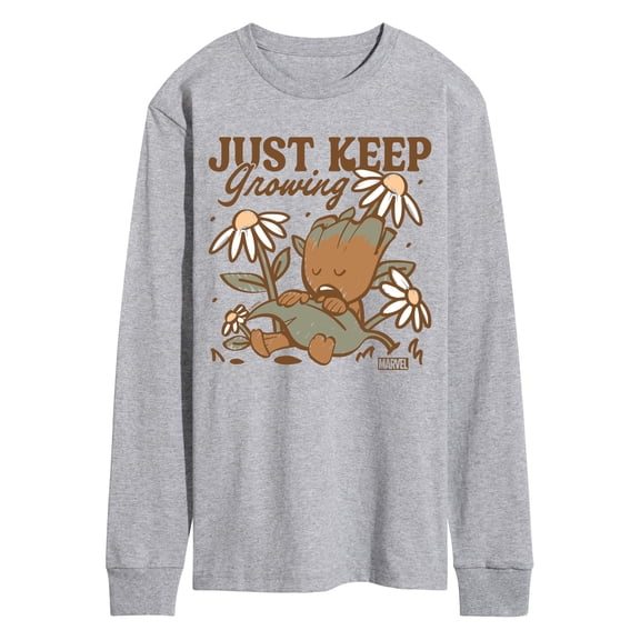 Marvel Guardians of the Galaxy - Groot Keep Growing - Men's Long Sleeve Graphic T-Shirt