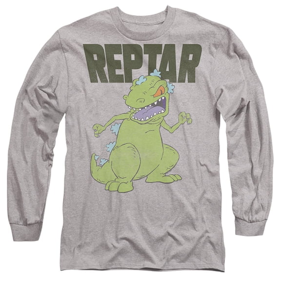 Rugrats Reptar Big Unisex Adult Long-Sleeve T Shirt (Small) Athletic Heather