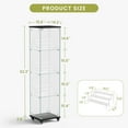 thumbnail image 3 of Tcbosik Display Cabinet, Floor Standing Curio Cabinet with 3 Acrylic Shelves, Small Glass Cabinet with Lock and Wheels for Living Room Bedroom Office, Black, 3 of 10