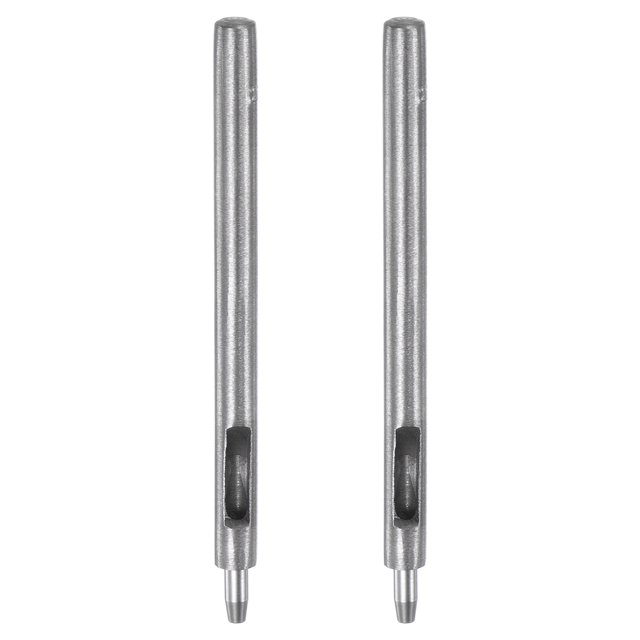 2uds Cuero Agujero Perforador 2,5mm Recto Redondo Punzón Ojal Presión Remache Colocador para Cuero Artesanía Ropa Bolso Tela Cortina