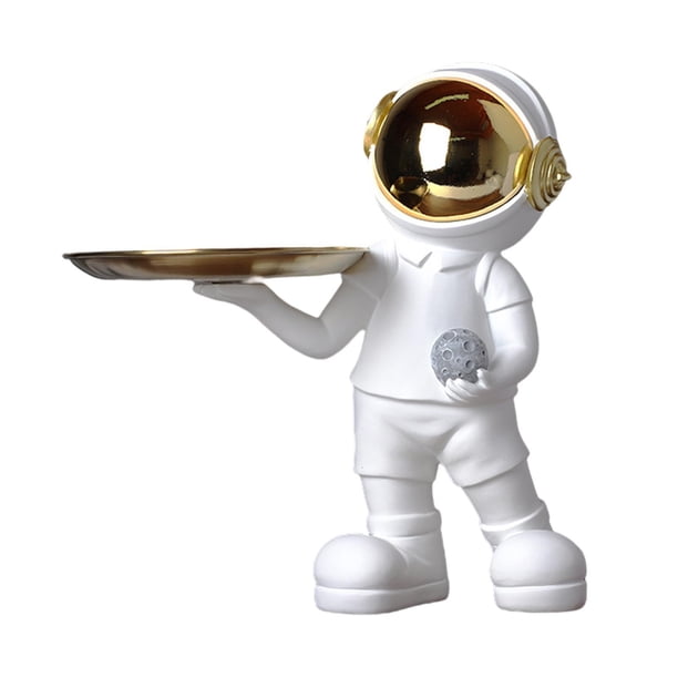 Bandeja de almacenamiento decorativa Objetos decorativos Astronauta Presente para Escritorio Máscara dorada