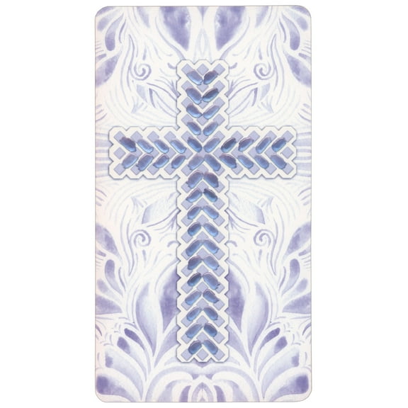 Pictura Woven Patterned Purple and White Cross Money Holder First Communion Congratulations Card