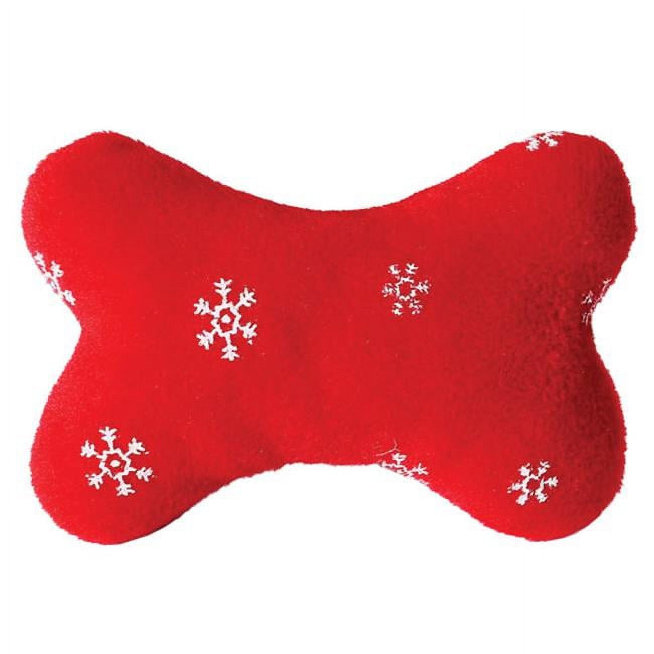 Zanies Plush Blizzard Bones Dog Toy Small Red