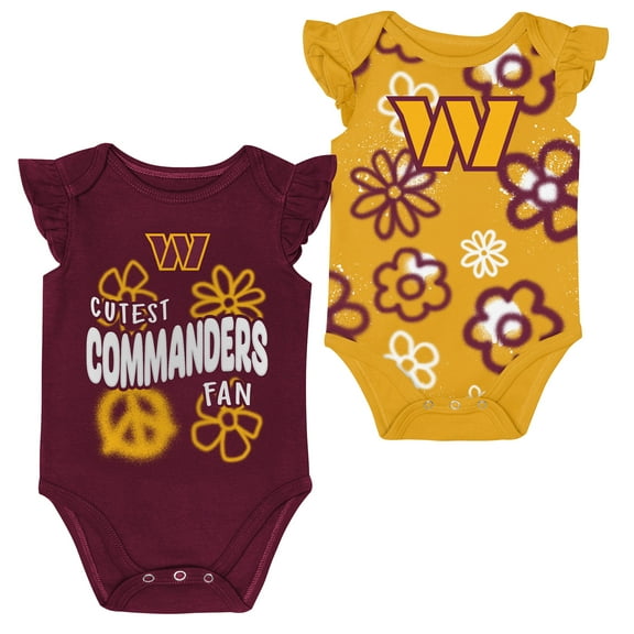 Girls Newborn & Infant Outerstuff Washington Commanders The Sunshine Two-Piece Bodysuit Set