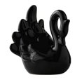 thumbnail image 3 of Figuras de cisne Estatuas Colección de decoración del hogar Pisapapeles Escultura de cerámica para cabeza de arco negro, 3 of 9