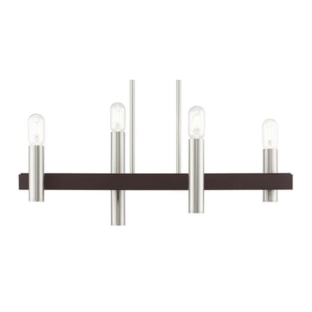 

Livex Lighting 46864 Helsinki 4 Light 8 Wide Linear Chandelier - Brushed Nickel with
