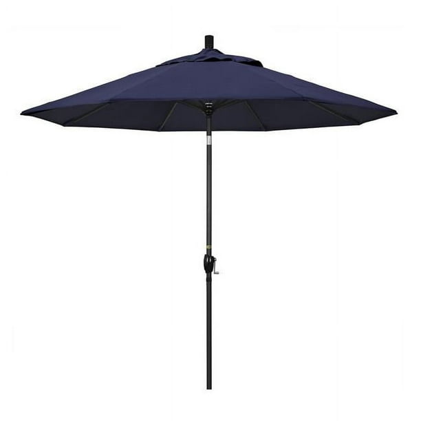 California Umbrella GSPT908302-5439 9 Pi. Marché en Aluminium Parapluie Pousser l'Inclinaison - M Noir-Soleillé-Marine