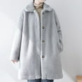 thumbnail image 5 of Usmixi 2023 Trench Coat for Women Plush Coat for Women Open Button up Fluffy Fleece Overcoat Pocket Long Sleeve Lapel Casual Solid Fuzzy Furry Long Outerwear Winter Trench Coat, 5 of 7