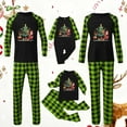 thumbnail image 4 of Mifsaly Family Christmas Pajamas Matching Sets 2025 Xmas Tree Santa Print Pjs 2 Piece Long Sleeve Pullover Sleepwear & Plaid Wide Leg Sleep Pants with Pockets Holiday Festival Loose Homewear, 4 of 5
