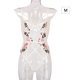 thumbnail image 1 of Mono Sexy Bordado Flor Body Hollow Lace Lencería Ropa de dormir, M Guardurnaity XX000117-02, 1 of 7