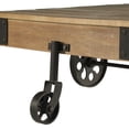 thumbnail image 4 of Lazzara Home Hendrix 47 in. Rustic Poplar and Rustic Black Metal Rectangular Wood Coffee Table With Functional Wheels, 4 of 7