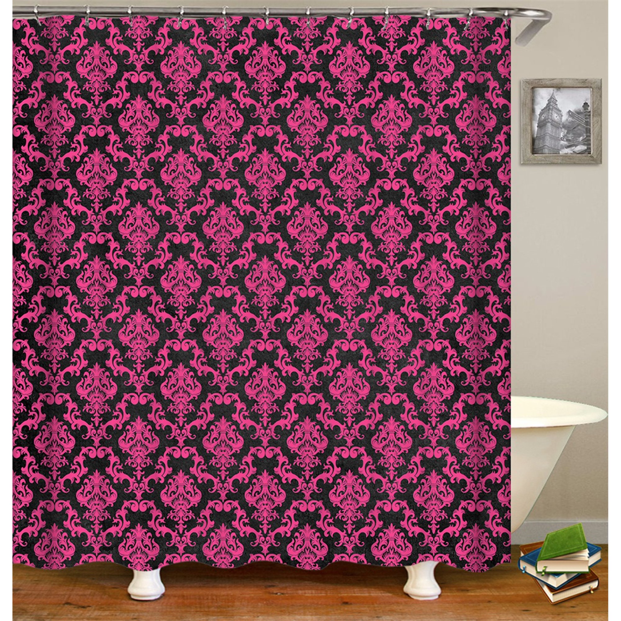 Shower Curtain Set With Hooks Violet Royal Flower Figure Arabesque Bathroom Decor Waterproof Polyester Fabric Bathroom Accessories Bath Curtain Walmart Canada