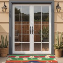 Pioneer Flower Floral Print Pattern Door Rugs,Washable Non Slip Door Mats Indoor,Decorative Door Mats,Entry Mat Indoor for Entrance,Bedroom,Kitchen,Bathroom,16"x47"