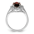thumbnail image 2 of Sterling Silver Rhodium Garnet Diamond Ring QDX627, 2 of 6